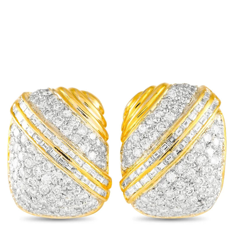 Best hoop earrings with sterling silver for an affordable and chic design-LB Exclusive 18K Yellow Gold 2.10ct Diamond Earrings MF11-101024