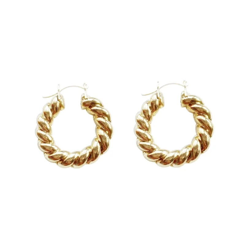 Best hoop earrings with stacked layers for a dimensional and bold look-Mila Gold Small Twisted Hoops