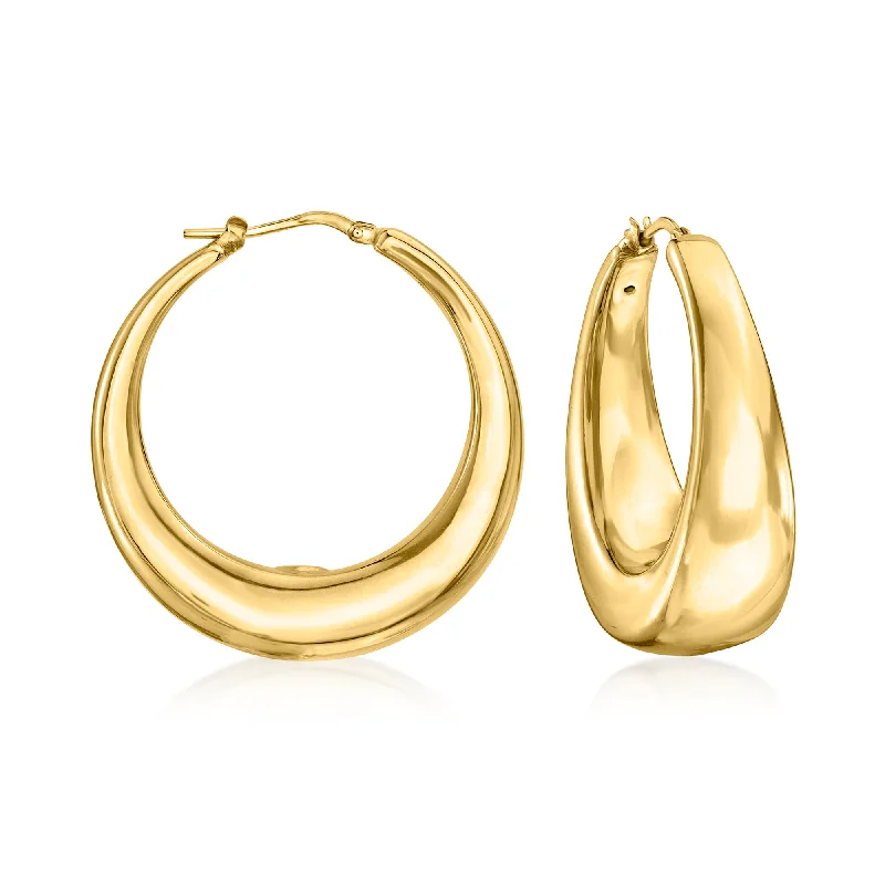 Best hoop earrings with vintage coins for a retro, antique-inspired style-Ross-Simons Italian 14kt Yellow Gold Hoop Earrings