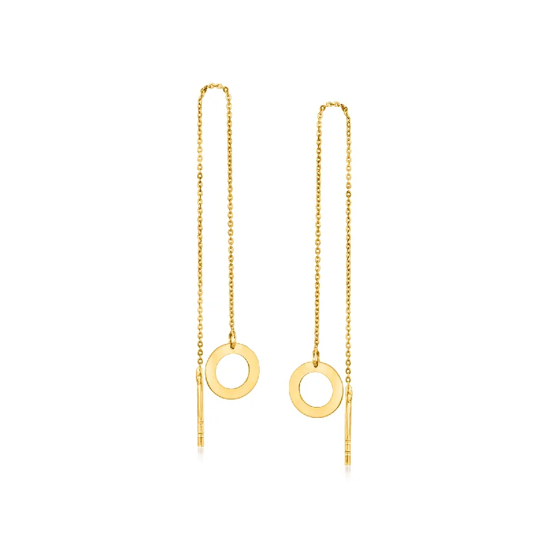 Best hoop earrings with baroque pearls for a luxurious and elegant vibe-RS Pure by Ross-Simons 14kt Yellow Gold Circle Threader Earrings