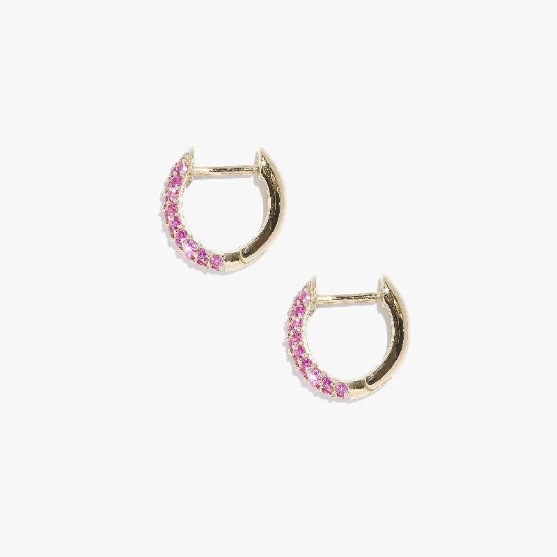 Best hoop earrings with snake-inspired designs for an edgy and fierce vibe-Ruby Supernova Huggies - (Pair)