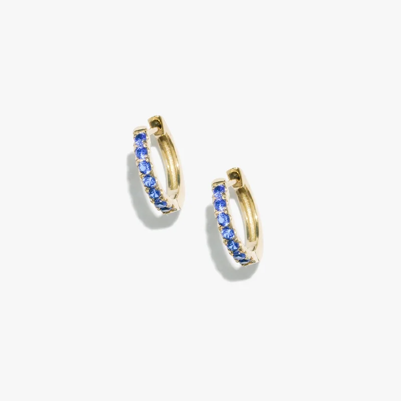 Hoop earrings with circle designs for a classic and timeless shape-Sapphire Satellite Huggies (Pair)