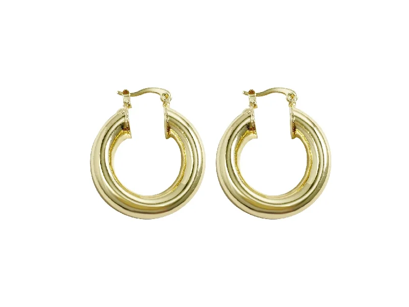 Best hoop earrings with geometric pendants for a modern, chic appeal-Selena Gold Hoops - 1 ''