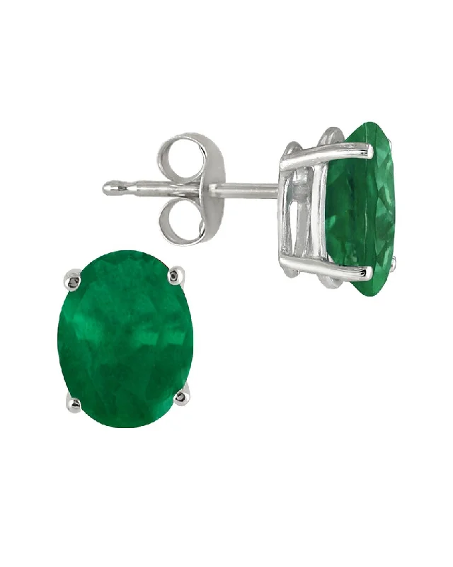 Hoop earrings with luxe velvet finishes for a rich and luxurious touch-Silver 0.60 ct. tw. Emerald Earrings