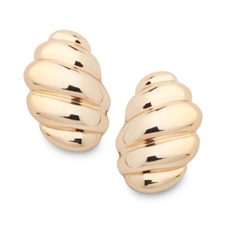 Hoop earrings with textured gold for a refined and sophisticated aesthetic-The Croissant