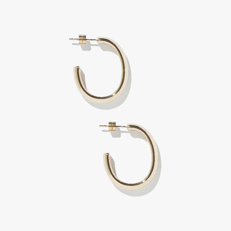 Best hoop earrings with vintage coins for a retro, antique-inspired style-Timebend Oval Hoops