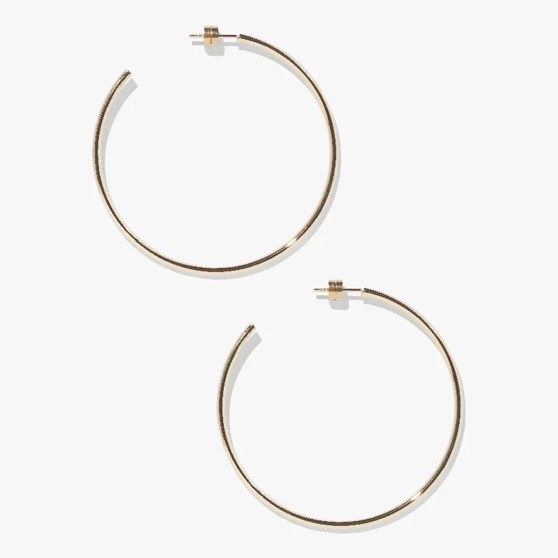 Best hoop earrings with blackened metal for an edgy and bold appearance-Timetravel Skinny Hoops - L