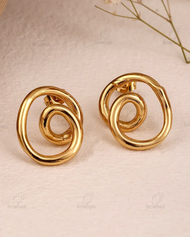 Best hoop earrings with satin ribbons for a soft, feminine appearance-Trish Fashionable Studs