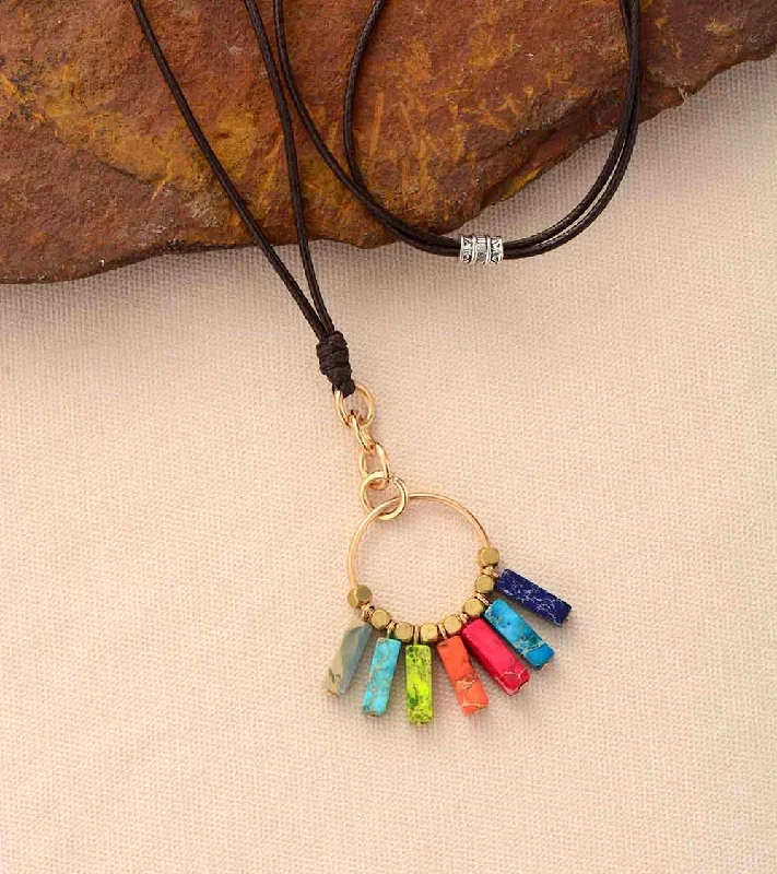 Best necklaces and pendants with sterling silver for an affordable yet stylish choice-Color Burst Positivity Long Necklace