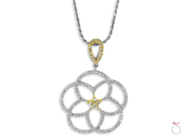 Best necklaces and pendants with matching earrings for a coordinated, elegant look-Diamond .90ct Pentagram 18K 2 tone White Yellow Gold Pendant