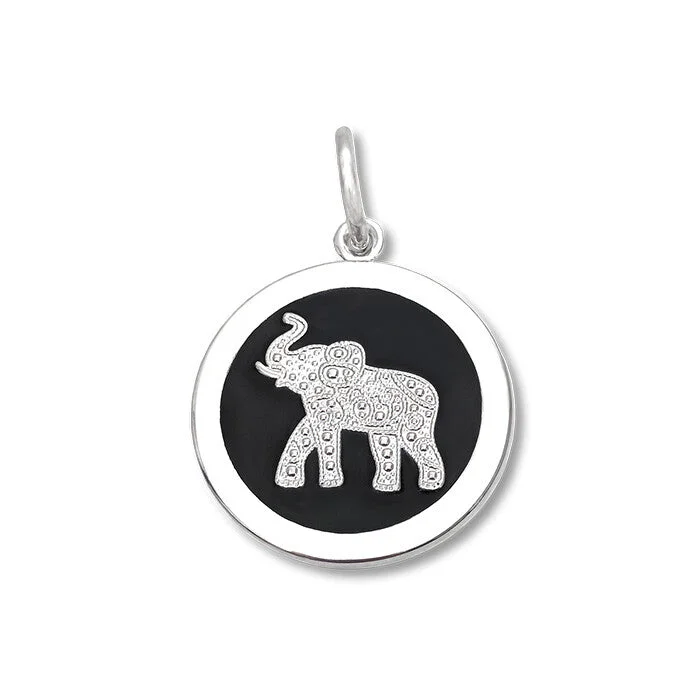 Beautiful necklaces and pendants with butterfly motifs for a whimsical style-Elephant Black/Silver