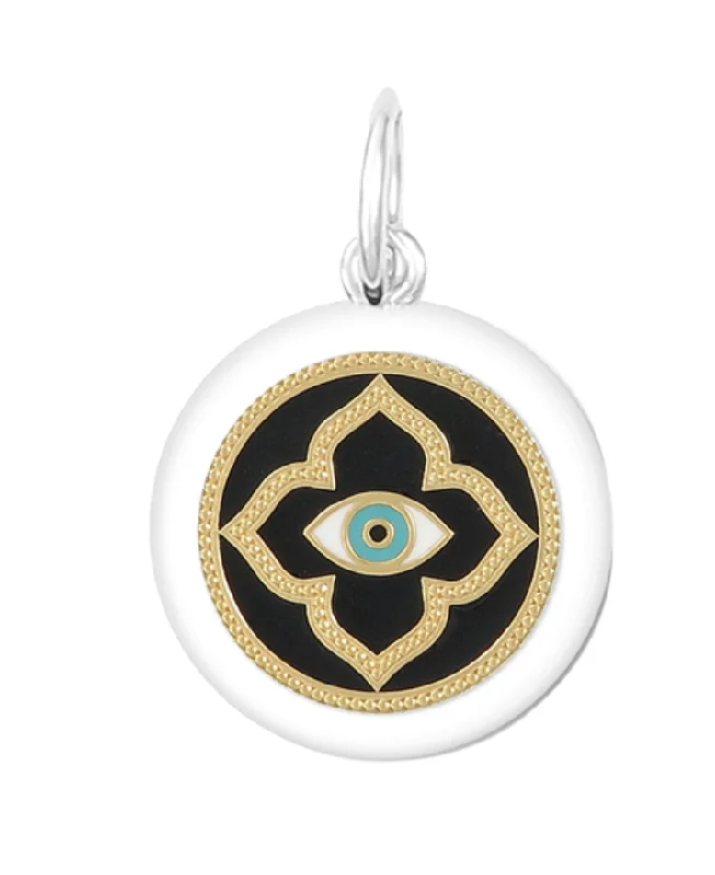 Trendy necklaces and pendants with geometric shapes for a modern aesthetic-Evil Eye Gold Black