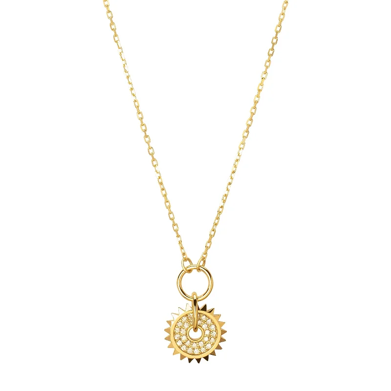 Stunning necklaces and pendants with ruby and diamond combinations for a luxurious effect-Pave Diamond Disk Necklace