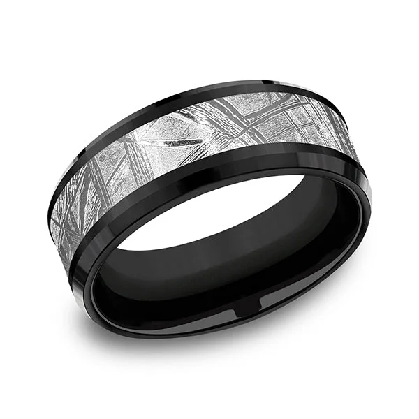 Best necklaces and pendants with sterling silver for an affordable yet stylish choice-Black Titanium Comfort-fit Design Wedding Band