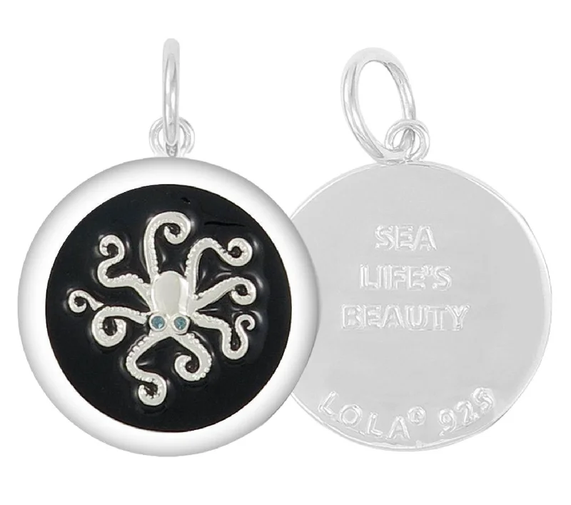 Best necklaces and pendants with crystal accents for a sparkling and elegant style-Octopus Black/Silver