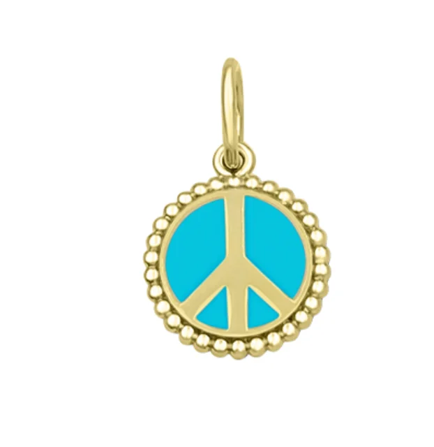 Best necklaces and pendants with adjustable chains for a customizable fit-Peace Sign - Turquoise/Gold