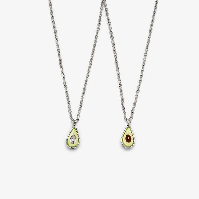 Trendy necklaces and pendants with statement pieces for a bold fashion statement-PuraVida, BFF Avocado Necklace, Silver