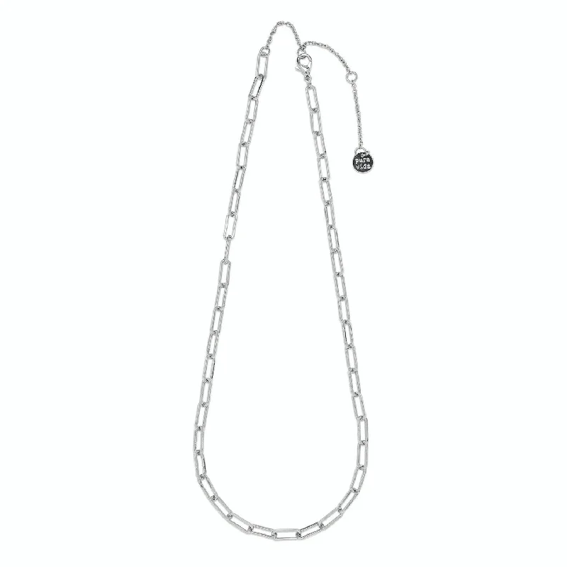 Necklaces and pendants with abstract shapes for a modern, creative appearance-PuraVida, Simple Paperclip Necklace, Silver