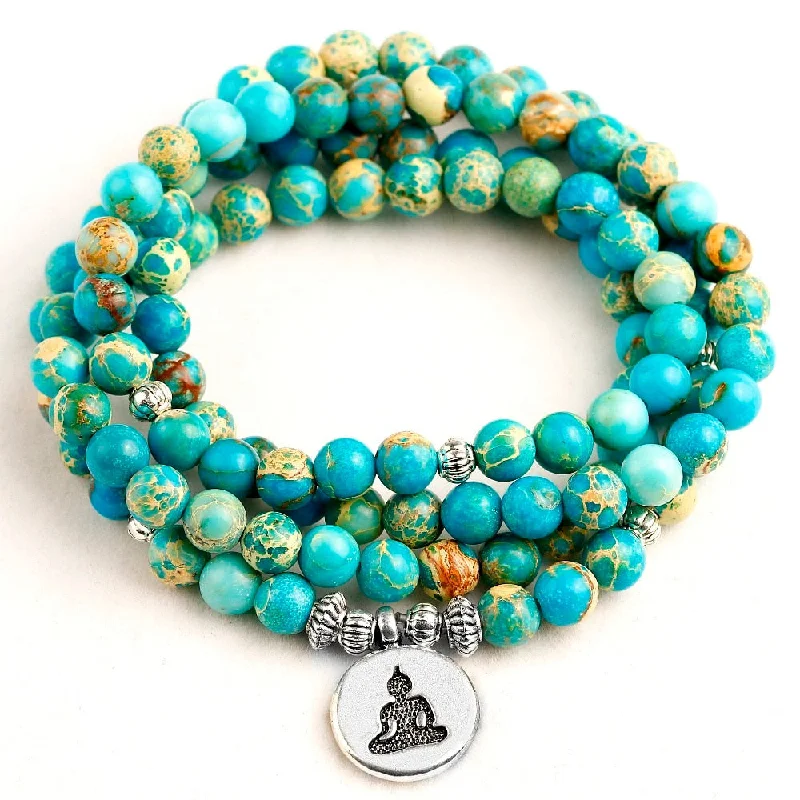 Best necklaces and pendants with minimalist pendants for a sleek, understated look-Sacred Stillness Turquoise 108 Mala