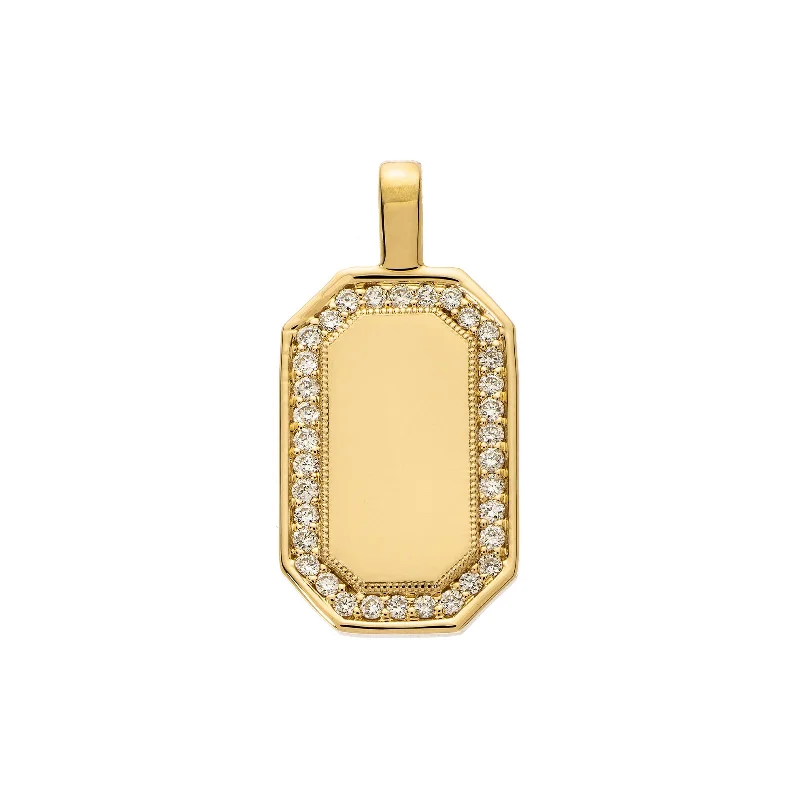 Best necklaces and pendants with minimalist pendants for a sleek, understated look-P.S. Large Tag Diamond Charm - Yellow Gold