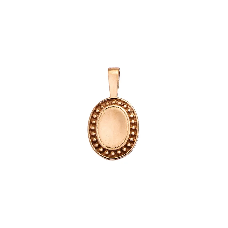 Necklaces and pendants with love knot designs for a romantic, meaningful symbol-P.S. Small Oval Charm - Rose Gold