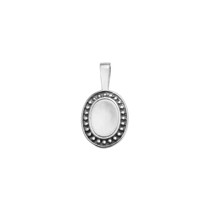 Necklaces and pendants with leaf-shaped designs for an earthy, organic feel-P.S. Small Oval Charm - White Gold