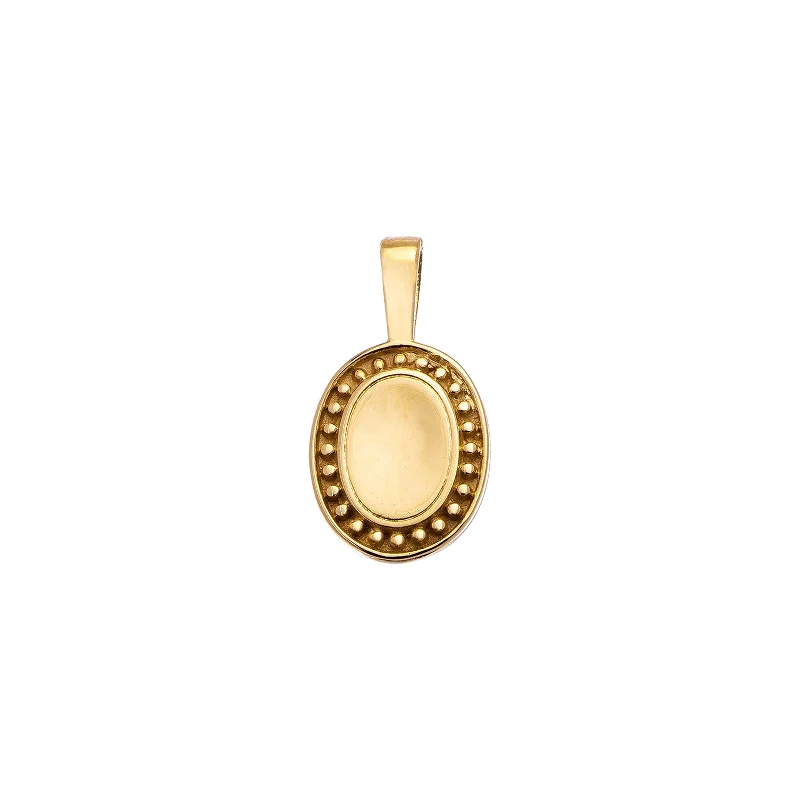 Best necklaces and pendants with personalized coordinates for a special keepsake-P.S. Small Oval Charm - Yellow Gold