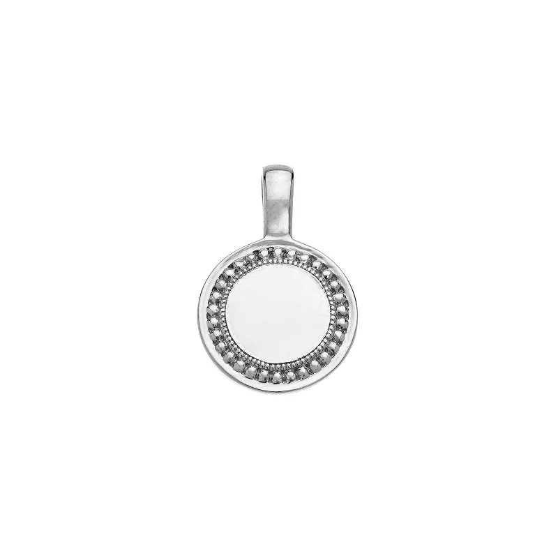 Fashionable necklaces and pendants with birthstones for a personalized gift idea-P.S. Small Round Charm - White Gold