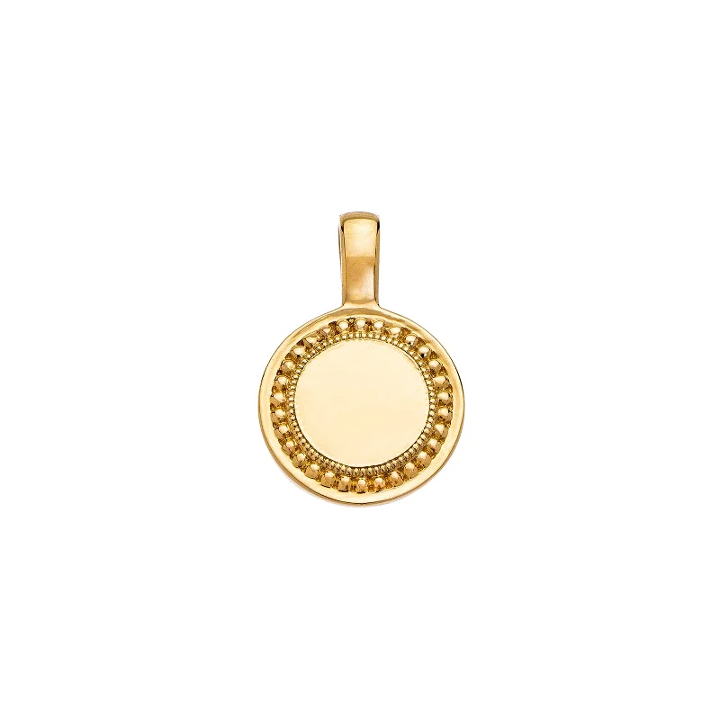 Personalized necklaces and pendants with initials for a customized and meaningful gift-P.S. Small Round Charm - Yellow Gold