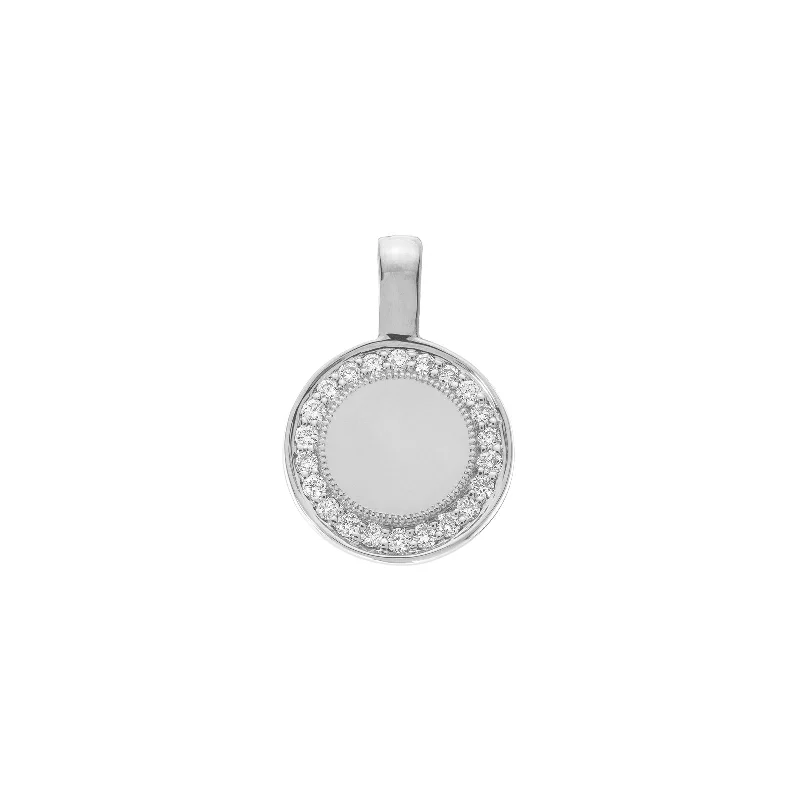 Best necklaces and pendants with intricate filigree for vintage-inspired elegance-P.S. Small Round Diamond Charm - White Gold