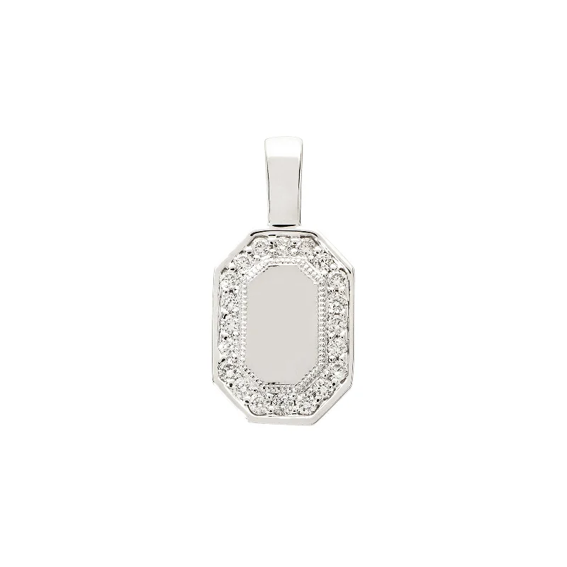 Best necklaces and pendants with personalized coordinates for a special keepsake-P.S. Small Tag Diamond Charm - White Gold