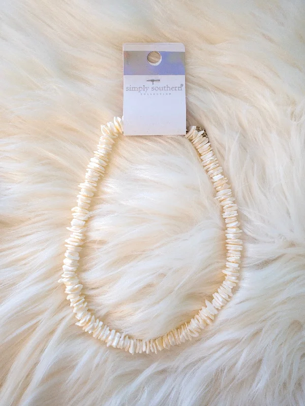 Stunning necklaces and pendants with chakra stones for healing and balance-Simply Southern White Puka Shell Necklace