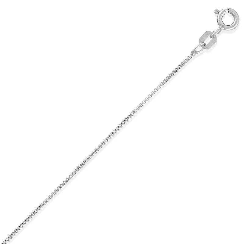 Trendy necklaces and pendants with statement pieces for a bold fashion statement-Sterling Silver 0.85mm Mini Round Box Chain - Rhodium Plated