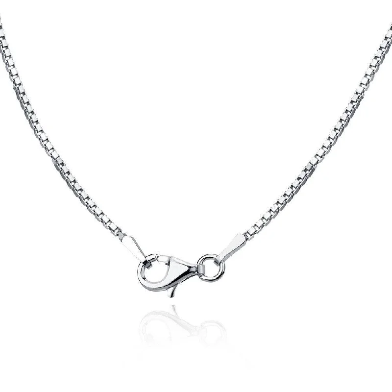 Best necklaces and pendants with crystal accents for a sparkling and elegant style-Sterling Silver 1.3mm Rhodium Box Chain - Rhodium Plated