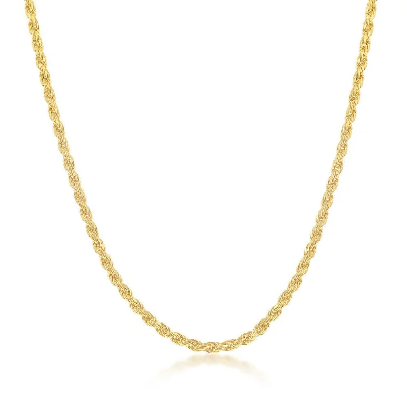 Best necklaces and pendants with rose gold for a warm and romantic appeal-Sterling Silver 1.5mm Rope Chain - Gold Plated