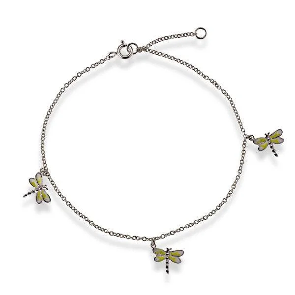 Stylish necklaces and pendants with diamonds for a glamorous and elegant look-Sterling Silver Anklet With  Hanging Butterflys