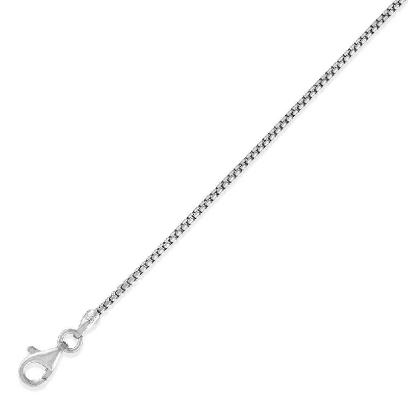 Best necklaces and pendants with turquoise stones for a vibrant boho-chic look-Sterling Silver Rhodium Plated 1.26mm Round Box Chain, 24"