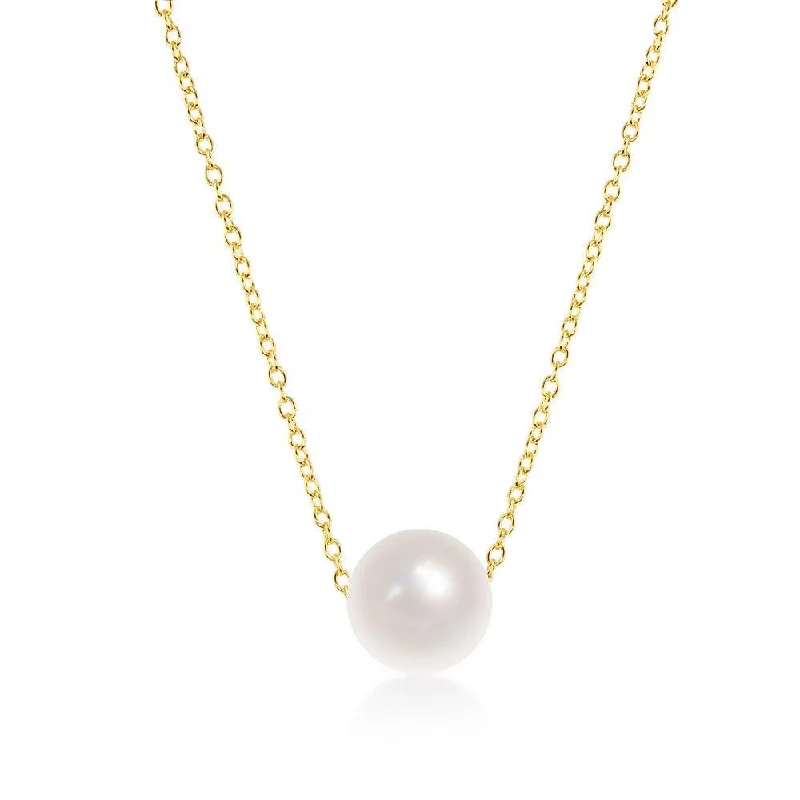 Beautiful necklaces and pendants with gemstone teardrops for an elegant effect-Sterling Silver Single Threaded Freshwater Pearl Necklace - Gold Plated