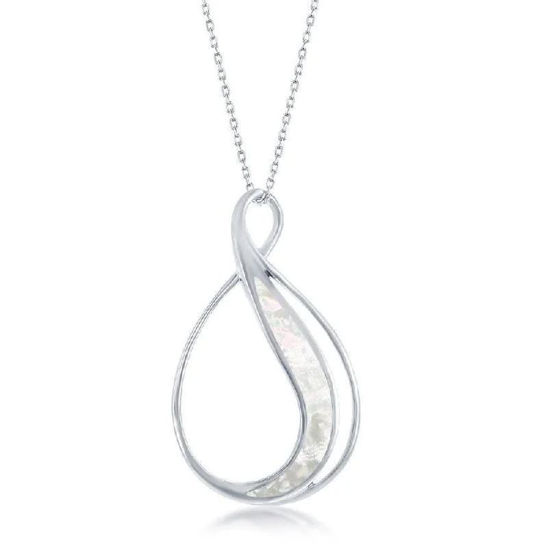 Unique necklaces and pendants with vintage-inspired designs for timeless appeal-Sterling Silver White MOP Pear Shaped Pendant