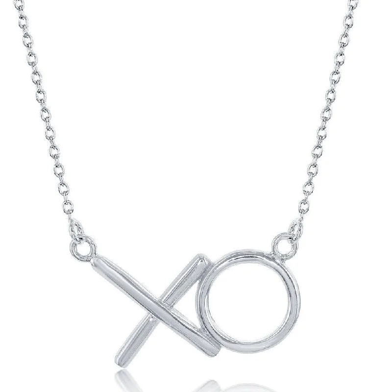 Elegant necklaces and pendants with diamond accents for added sparkle-Sterling Silver  XO Necklace