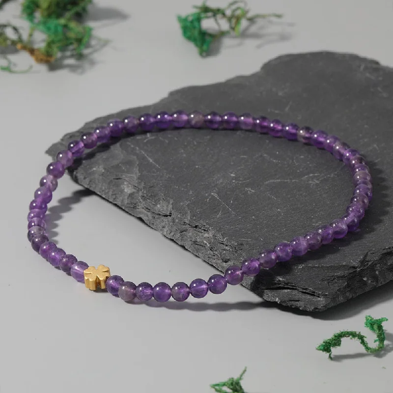 Trendy necklaces and pendants with geometric shapes for a modern aesthetic-The Loving Spirit Amethyst Anklet